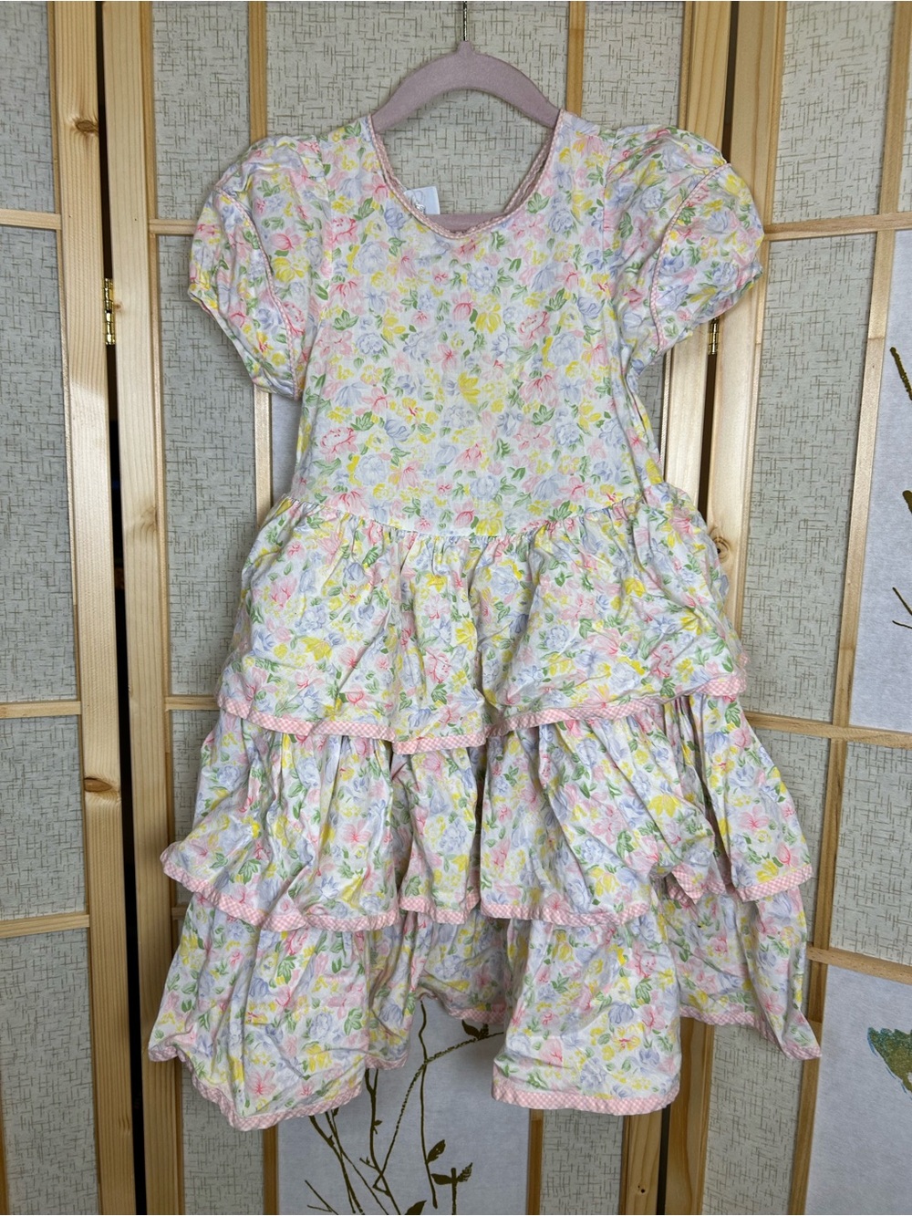 Mouse Feathers Vintage Pastel Floral Tiered Dress
